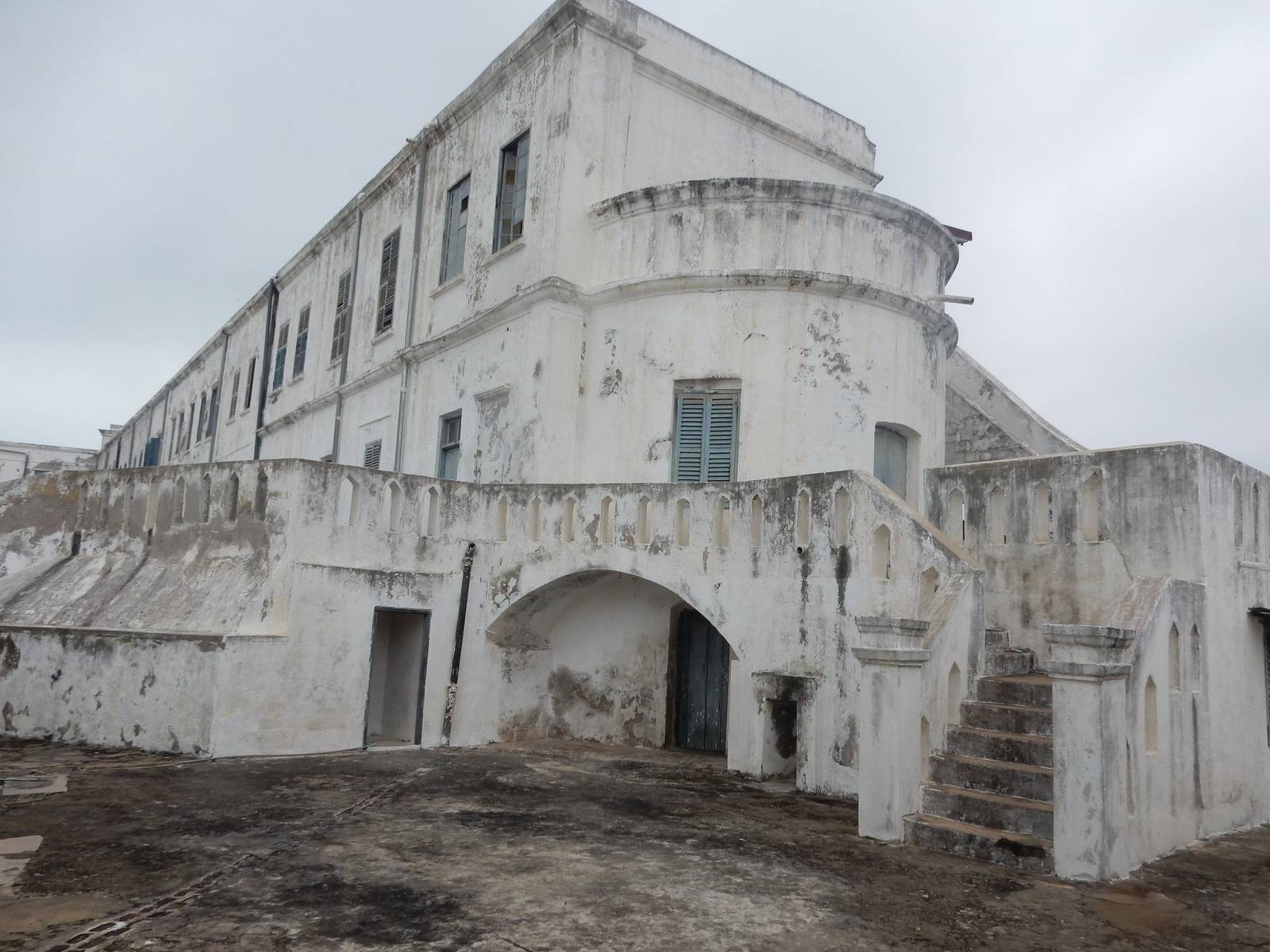 The whitewashed walls of a castle on the Ghana coast