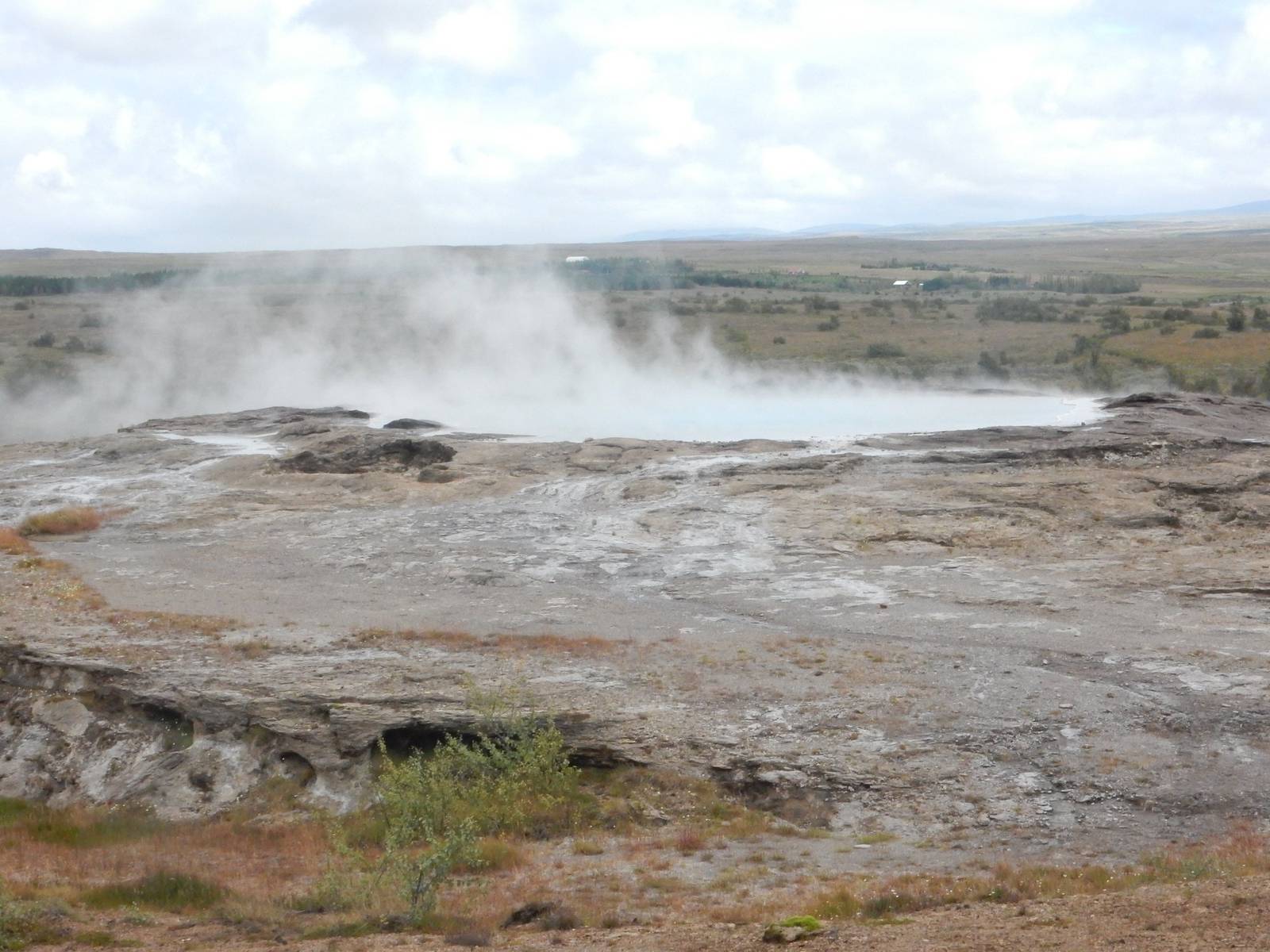 Steam rising from the geothermal field at Geysir