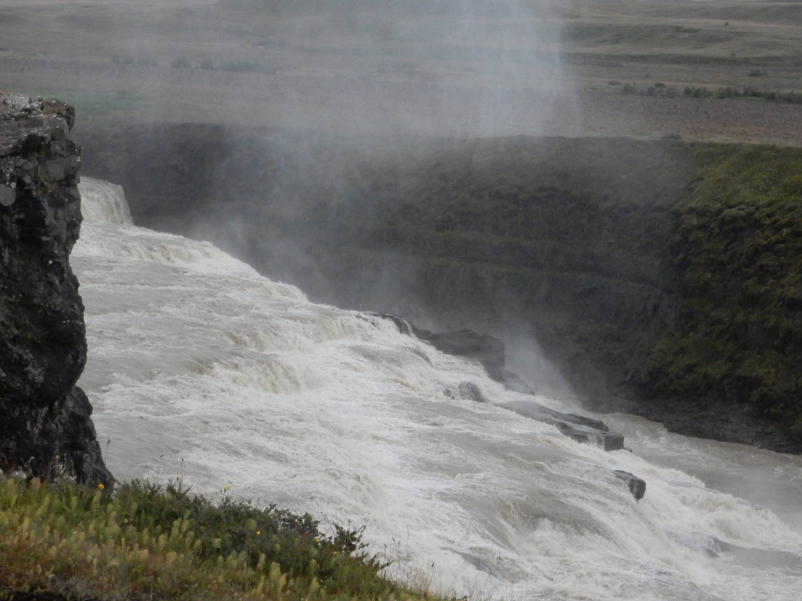 Gullfoss waterfall thundering into its canyon, Iceland