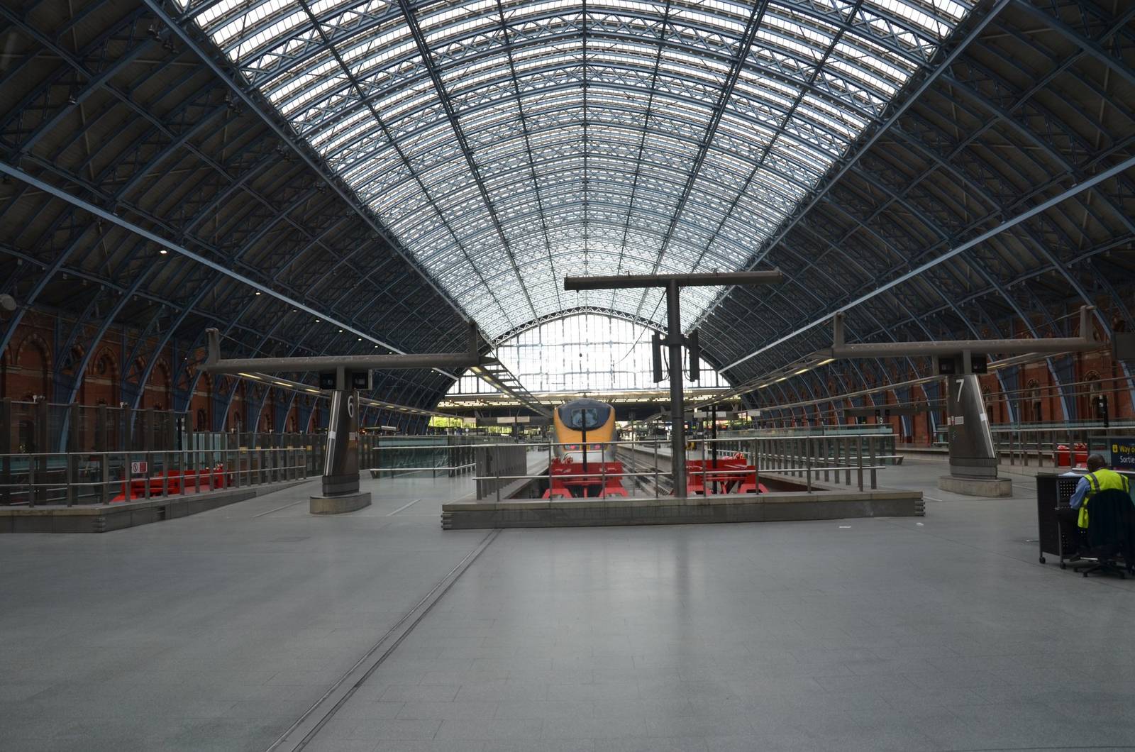 The great iron-and-glass train shed at St Pancras